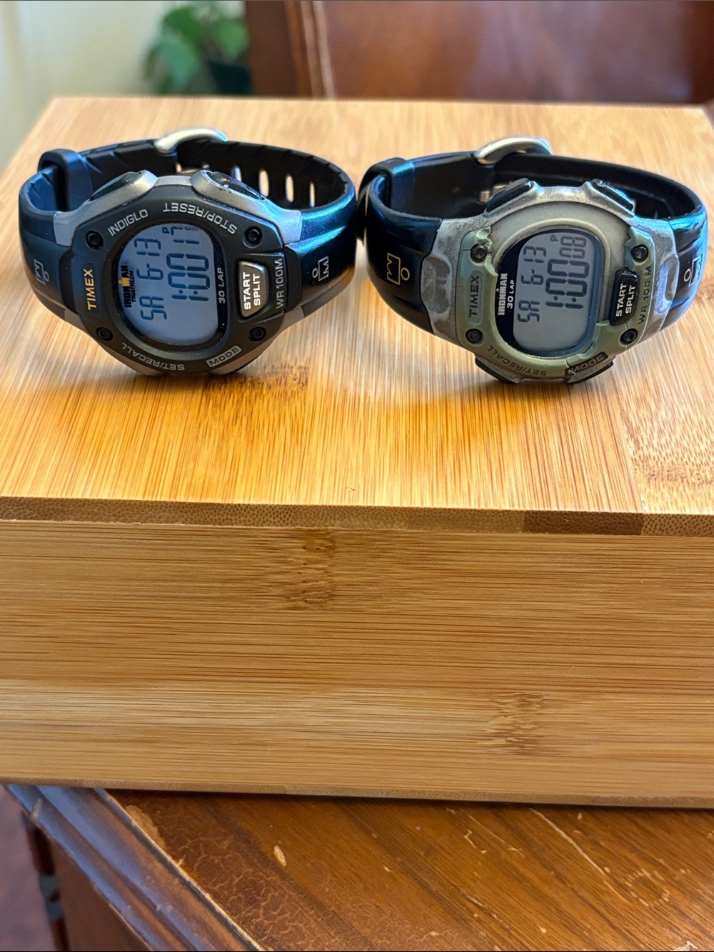 Timex Black Digital Dual Sport Watches with Black Straps